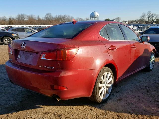 JTHCF5C22A5042274 - 2010 LEXUS IS 250 RED photo 4