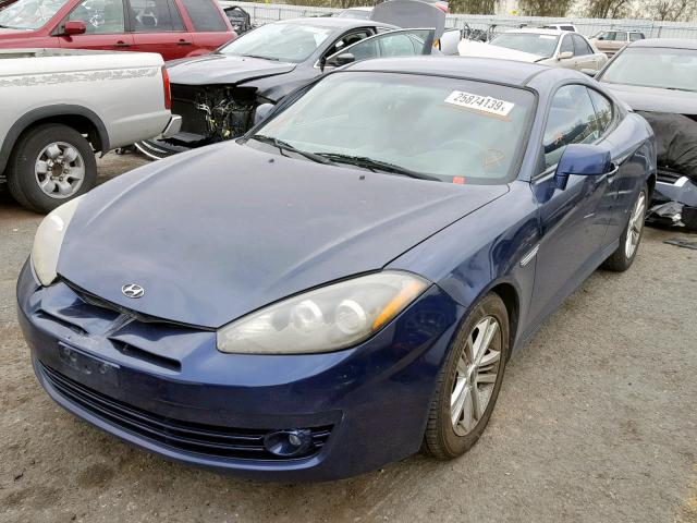 KMHHM66D77U237720 - 2007 HYUNDAI TIBURON GS BLUE photo 2