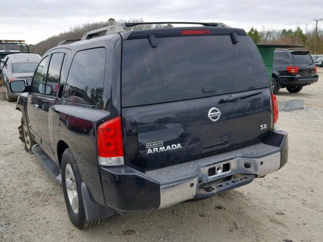 5N1BA08A27N724719 - 2007 NISSAN ARMADA SE BLACK photo 3