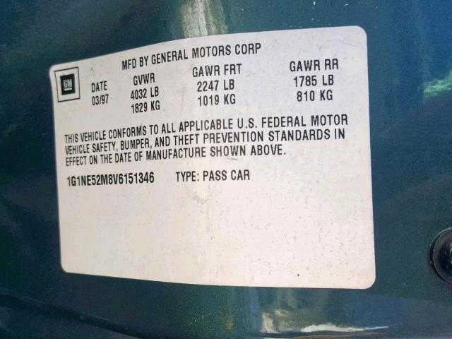 1G1NE52M8V6151346 - 1997 CHEVROLET MALIBU LS Көк фото 10