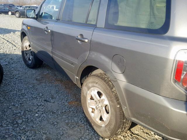 5FNYF18208B008738 - 2008 HONDA PILOT VP GRAY photo 9