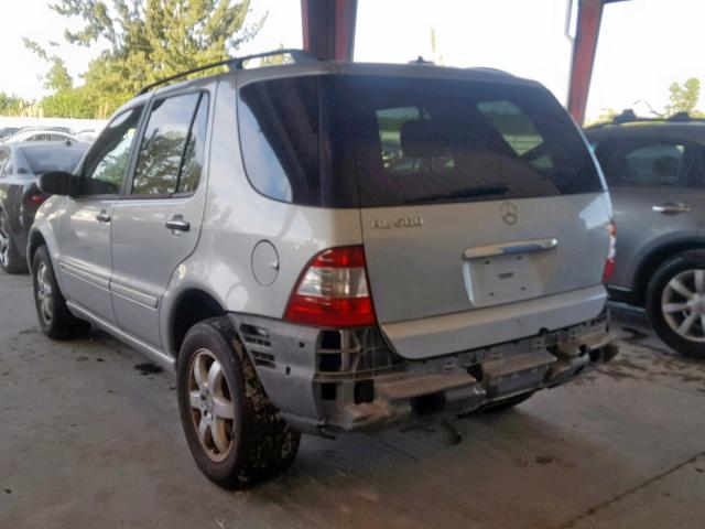 4JGAB75E93A404078 - 2003 MERCEDES-BENZ ML 500 SILVER photo 3