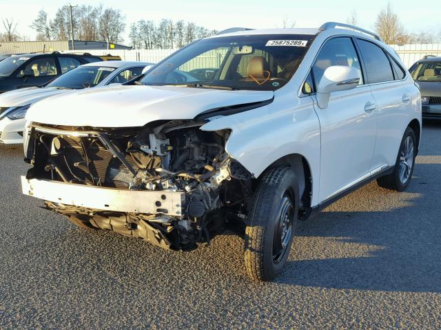 2T2BC1BA3FC007286 - 2015 LEXUS RX 450H WHITE photo 2