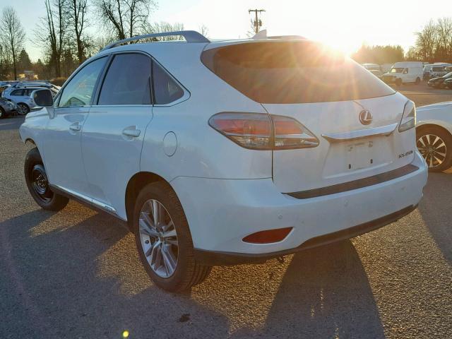 2T2BC1BA3FC007286 - 2015 LEXUS RX 450H WHITE photo 3