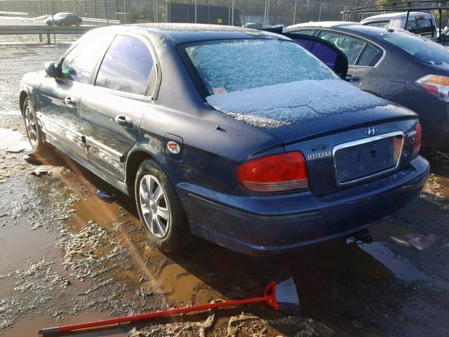 KMHWF25H55A119419 - 2005 HYUNDAI SONATA GL BLUE photo 3