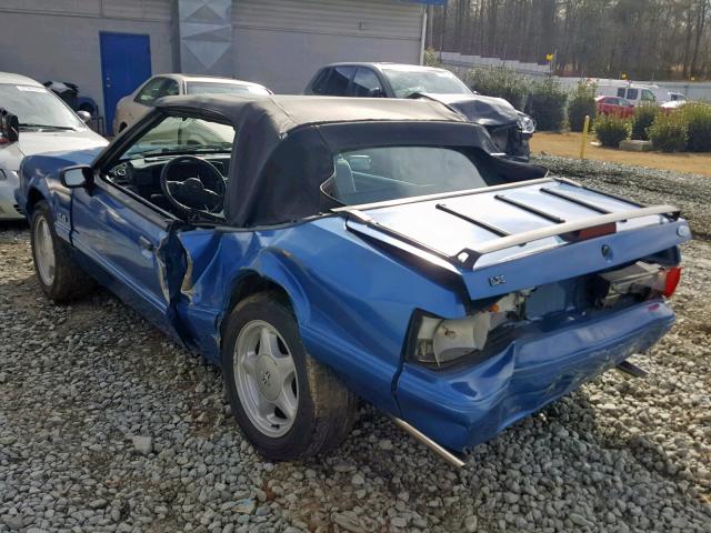 1FABP44E4JF168441 - 1988 FORD MUSTANG LX BLUE photo 3