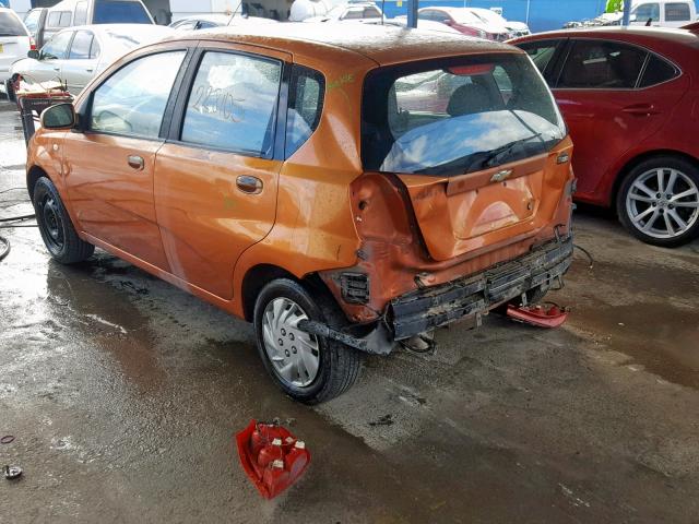 KL1TD62625B369161 - 2005 CHEVROLET AVEO BASE Қызғылт сары фото 3