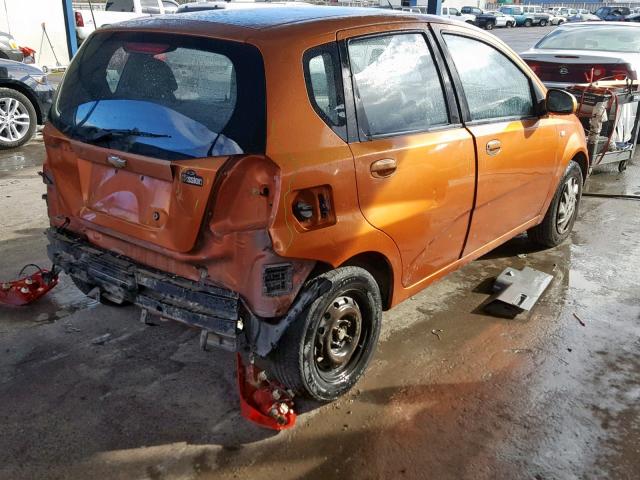 KL1TD62625B369161 - 2005 CHEVROLET AVEO BASE Қызғылт сары фото 4