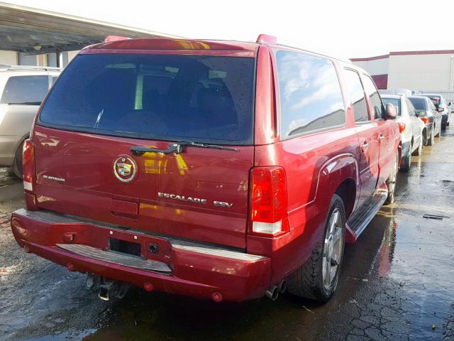 3GYFK66N74G326321 - 2004 CADILLAC ESCALADE E RED photo 4