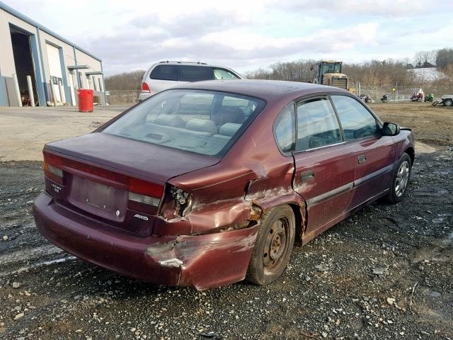 4S3BE635317212307 - 2001 SUBARU LEGACY L MAROON photo 4