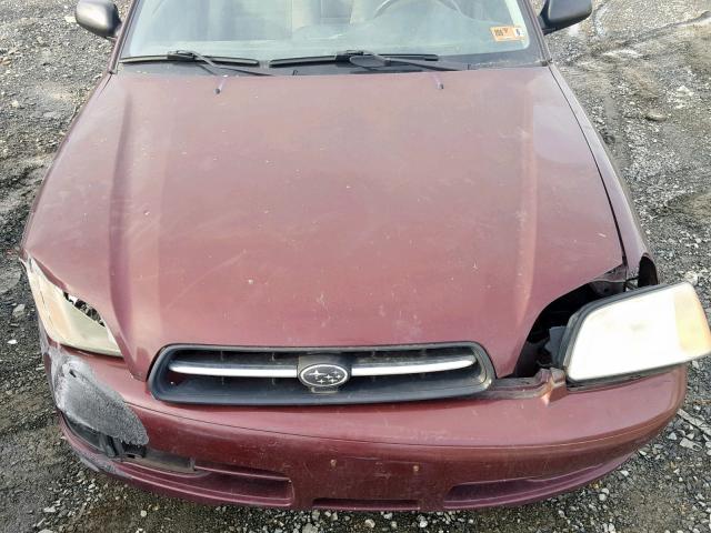 4S3BE635317212307 - 2001 SUBARU LEGACY L MAROON photo 7