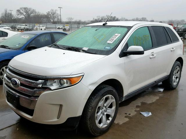 2FMDK3JC4DBA08432 - 2013 FORD EDGE SEL WHITE photo 2