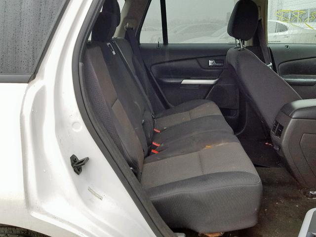 2FMDK3JC4DBA08432 - 2013 FORD EDGE SEL WHITE photo 6