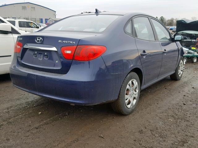 KMHDU4AD7AU884913 - 2010 HYUNDAI ELANTRA BL BLUE photo 4