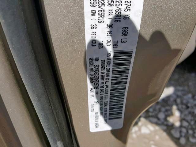 2C4RDGCG5DR528383 - 2013 DODGE GRAND CARA TAN photo 10