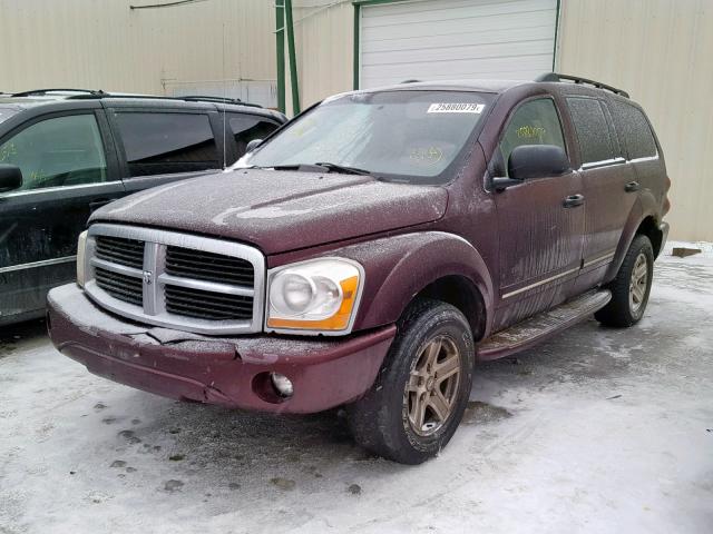 1D4HB58D64F239902 - 2004 DODGE DURANGO LI MAROON photo 2