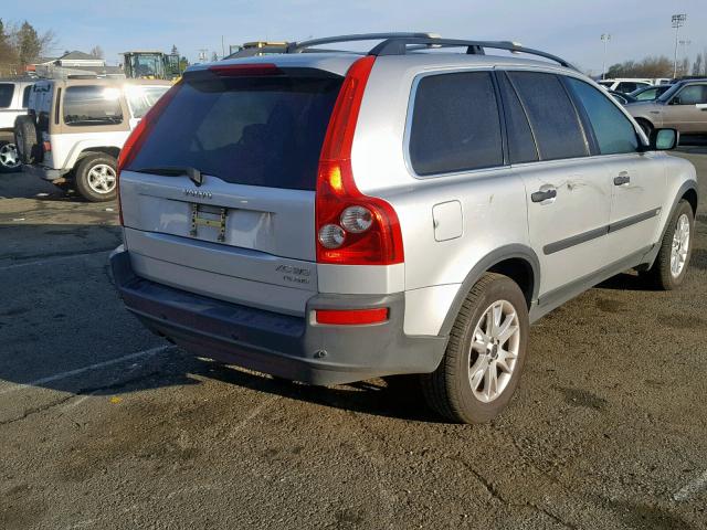 YV1CZ91H441132121 - 2004 VOLVO XC90 T6 SILVER photo 4