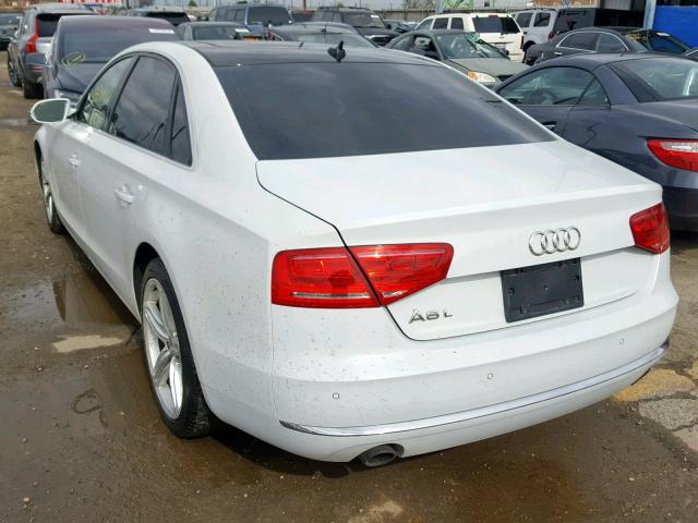 WAURGAFD0DN004560 - 2013 AUDI A8 L QUATT WHITE photo 3