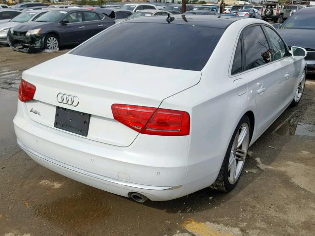 WAURGAFD0DN004560 - 2013 AUDI A8 L QUATT WHITE photo 4