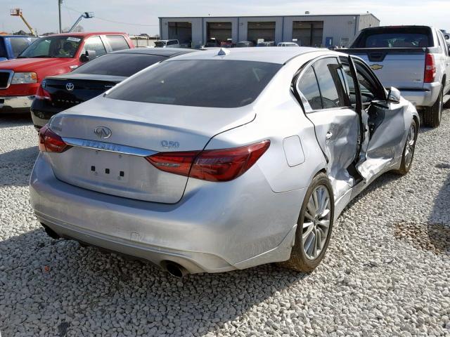 JN1EV7AP9JM364846 - 2018 INFINITI Q50 LUXE SILVER photo 4