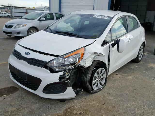 KNADM5A34D6097005 - 2013 KIA RIO LX WHITE photo 2