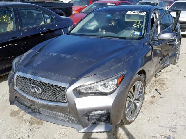 JN1AV7AP7EM690231 - 2014 INFINITI Q50 HYBRID GRAY photo 2