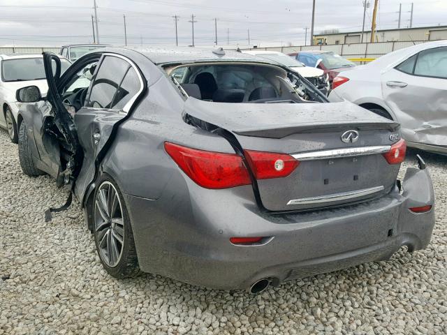 JN1AV7AP7EM690231 - 2014 INFINITI Q50 HYBRID GRAY photo 3