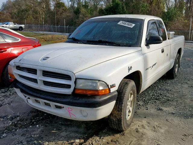 1B7GL22X71S262437 - 2001 DODGE DAKOTA WHITE photo 2