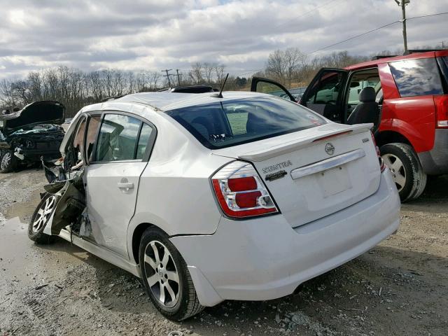 3N1AB6APXCL768933 - 2012 NISSAN SENTRA 2.0 WHITE photo 3