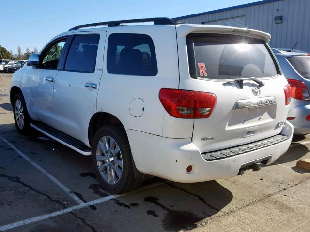 5TDBY68A18S021496 - 2008 TOYOTA SEQUOIA LI WHITE photo 3