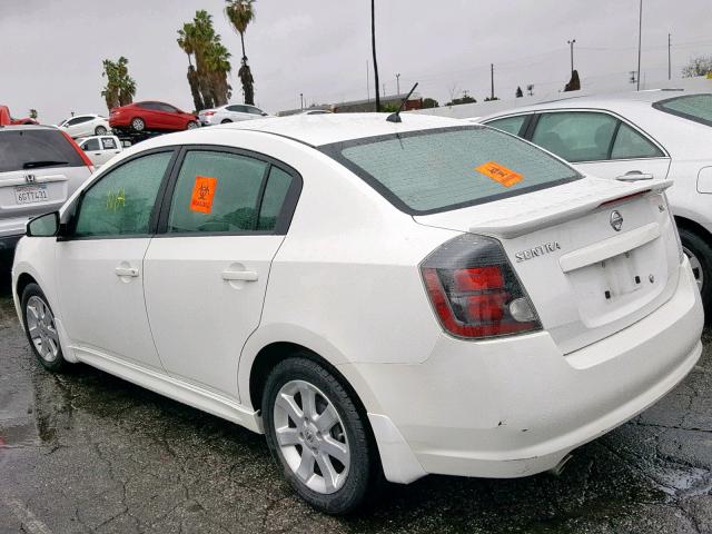 3N1AB6AP3CL700442 - 2012 NISSAN SENTRA 2.0 WHITE photo 3