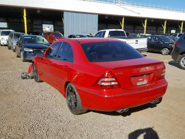 WDBRF76J86F795611 - 2006 MERCEDES-BENZ C 55 AMG RED photo 3