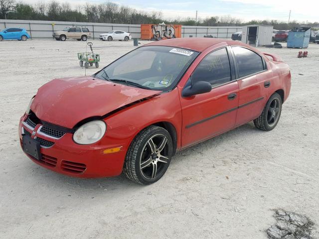 1B3ES26C15D113275 - 2005 DODGE NEON BASE RED photo 2