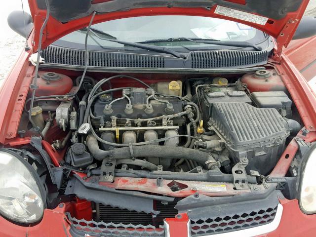 1B3ES26C15D113275 - 2005 DODGE NEON BASE RED photo 7