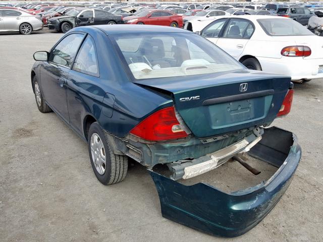 1HGEM22271L080418 - 2001 HONDA CIVIC DX GREEN photo 3