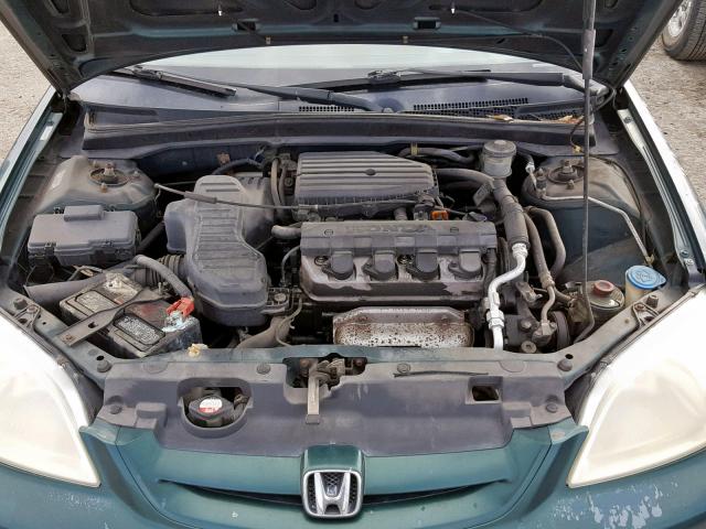 1HGEM22271L080418 - 2001 HONDA CIVIC DX GREEN photo 7