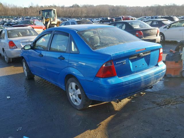 1FAHP34N97W231787 - 2007 FORD FOCUS ZX4 BLUE photo 3