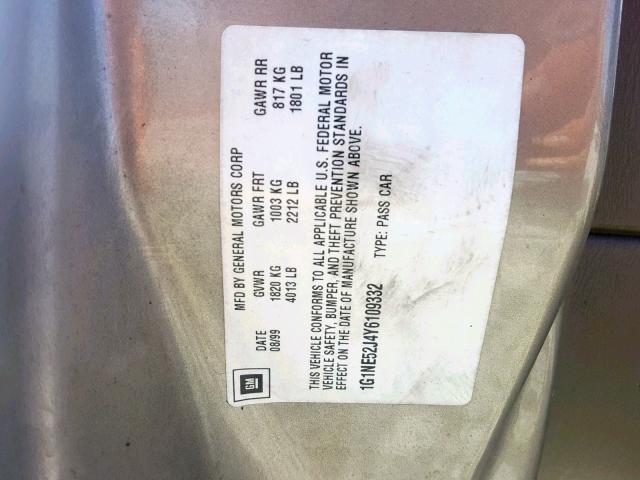 1G1NE52J4Y6109332 - 2000 CHEVROLET MALIBU LS BEIGE photo 10