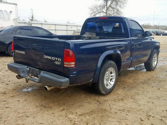 1D7FL16XX3S294632 - 2003 DODGE DAKOTA SXT BLUE photo 4