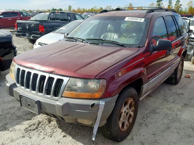 1J4G248N4YC119917 - 2000 JEEP GRAND CHER MAROON photo 2