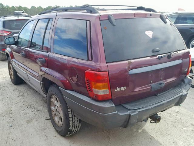 1J4G248N4YC119917 - 2000 JEEP GRAND CHER MAROON photo 3