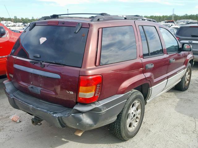 1J4G248N4YC119917 - 2000 JEEP GRAND CHER MAROON photo 4