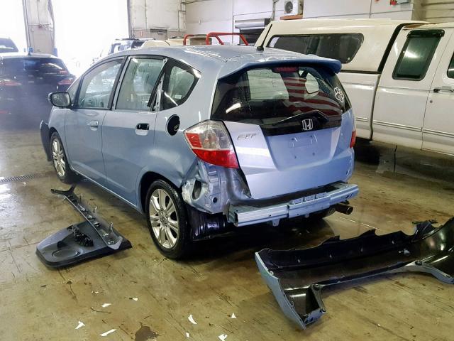 JHMGE88479S005041 - 2009 HONDA FIT SPORT BLUE photo 3