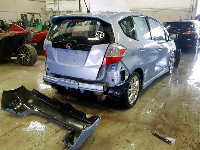 JHMGE88479S005041 - 2009 HONDA FIT SPORT BLUE photo 4