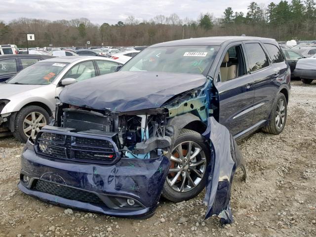 1C4RDHDG6HC629306 - 2017 DODGE DURANGO GT BLUE photo 2