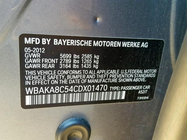 WBAKA8C54CDX01470 - 2012 BMW 750 I GRAY photo 10