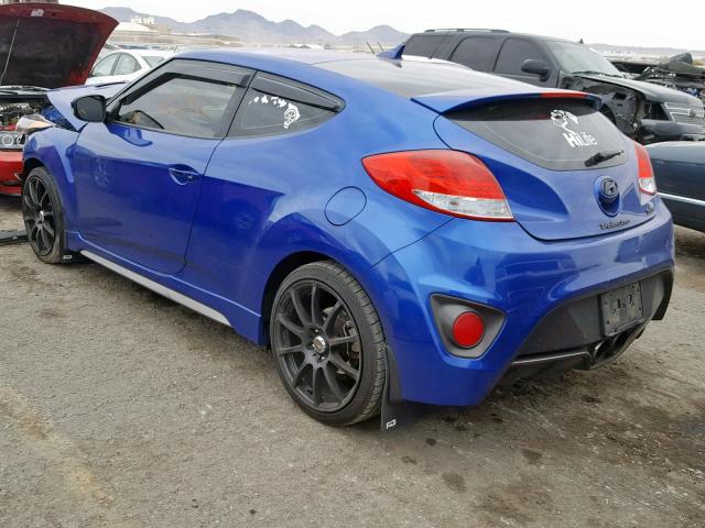 KMHTC6AE8DU174748 - 2013 HYUNDAI VELOSTER T BLUE photo 3