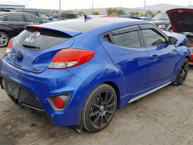 KMHTC6AE8DU174748 - 2013 HYUNDAI VELOSTER T BLUE photo 4