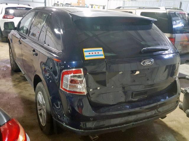 2FMDK38C58BA07172 - 2008 FORD EDGE SEL BLUE photo 3