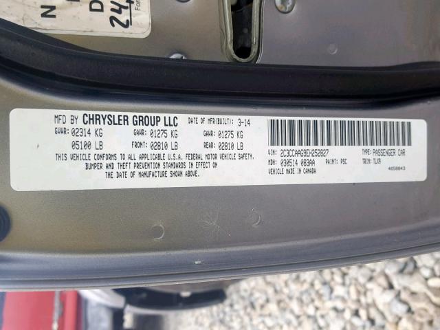 2C3CCAAG9EH252827 - 2014 CHRYSLER 300 SILVER photo 10